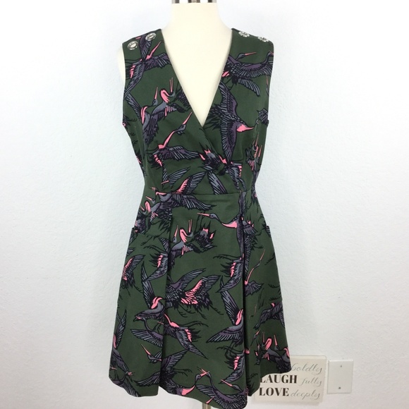 RACHEL Rachel Roy Dresses & Skirts - Rachel Roy Dress Green Bird Print Women Size 6